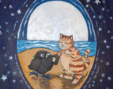 Ink, gouache acrylic and color pencil, 14" x 11"