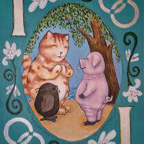 Ink, gouache acrylic and color pencil, 14" x 11"