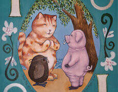 Ink, gouache acrylic and color pencil, 14" x 11"