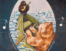 Ink, gouache acrylic and color pencil, 14" x 11"