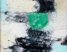 Mixed media on panel, framed, 12" x 12"