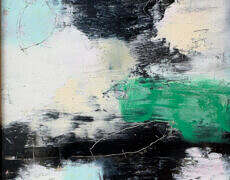 Mixed media on panel, framed, 12" x 12"